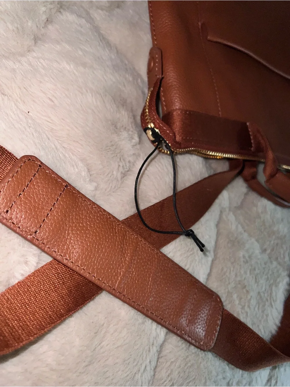 Cole Haan Brown Pebbled Leather Convertible Backpack Tote